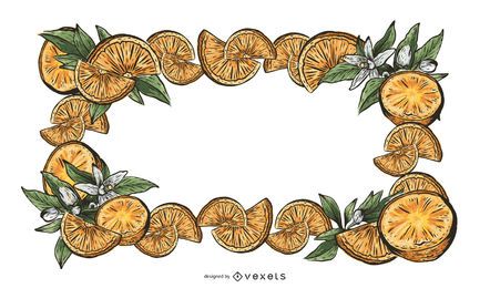 Ilustração do quadro de fatias de laranja