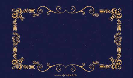 ilustração de moldura dourada ornamental