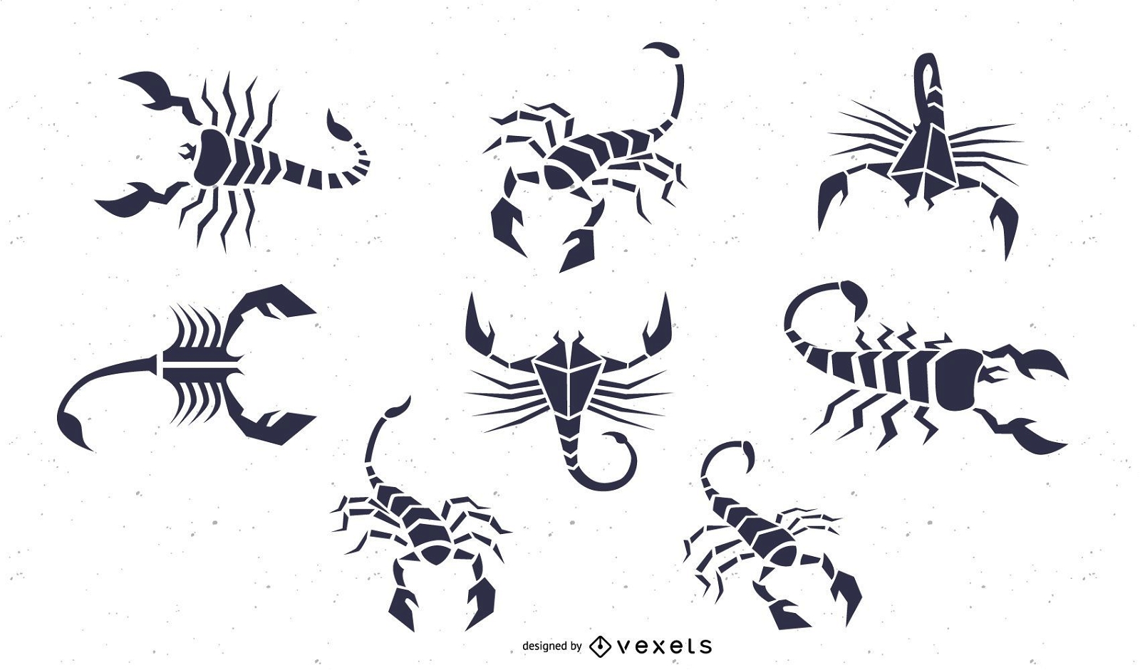 schwarzer Skorpion-Illustrationssatz