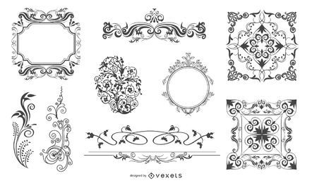Vector elementos de diseño ornamental