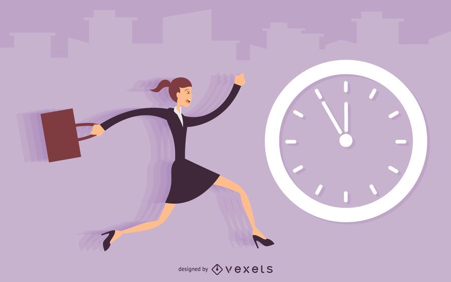 Executiva, atrasando, ilustração Executiva, atrasando, ilustração