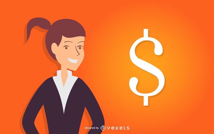 Business woman with dollar sign Business woman with dollar sign