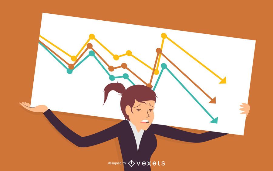 Business woman failure illustration Business woman failure illustration
