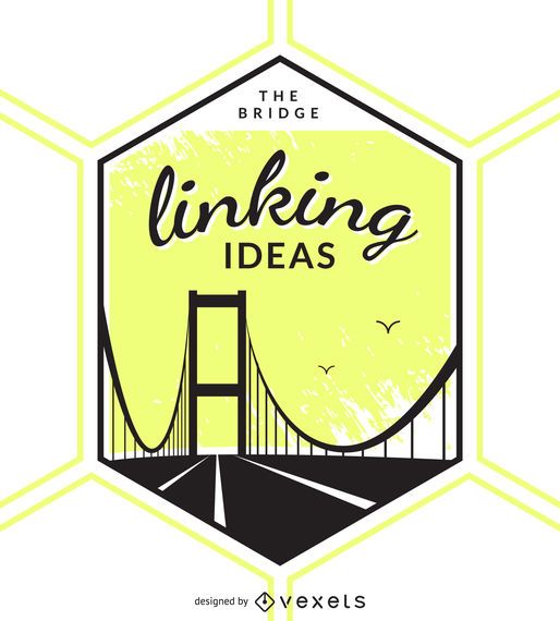 Illustrated bridge label badge Illustrated bridge label badge