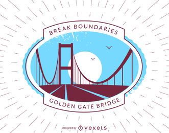 Emblema da etiqueta da ponte hipster