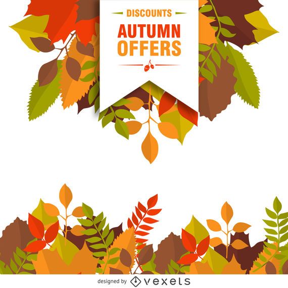 Autumn sale with leaves poster Autumn sale with leaves poster