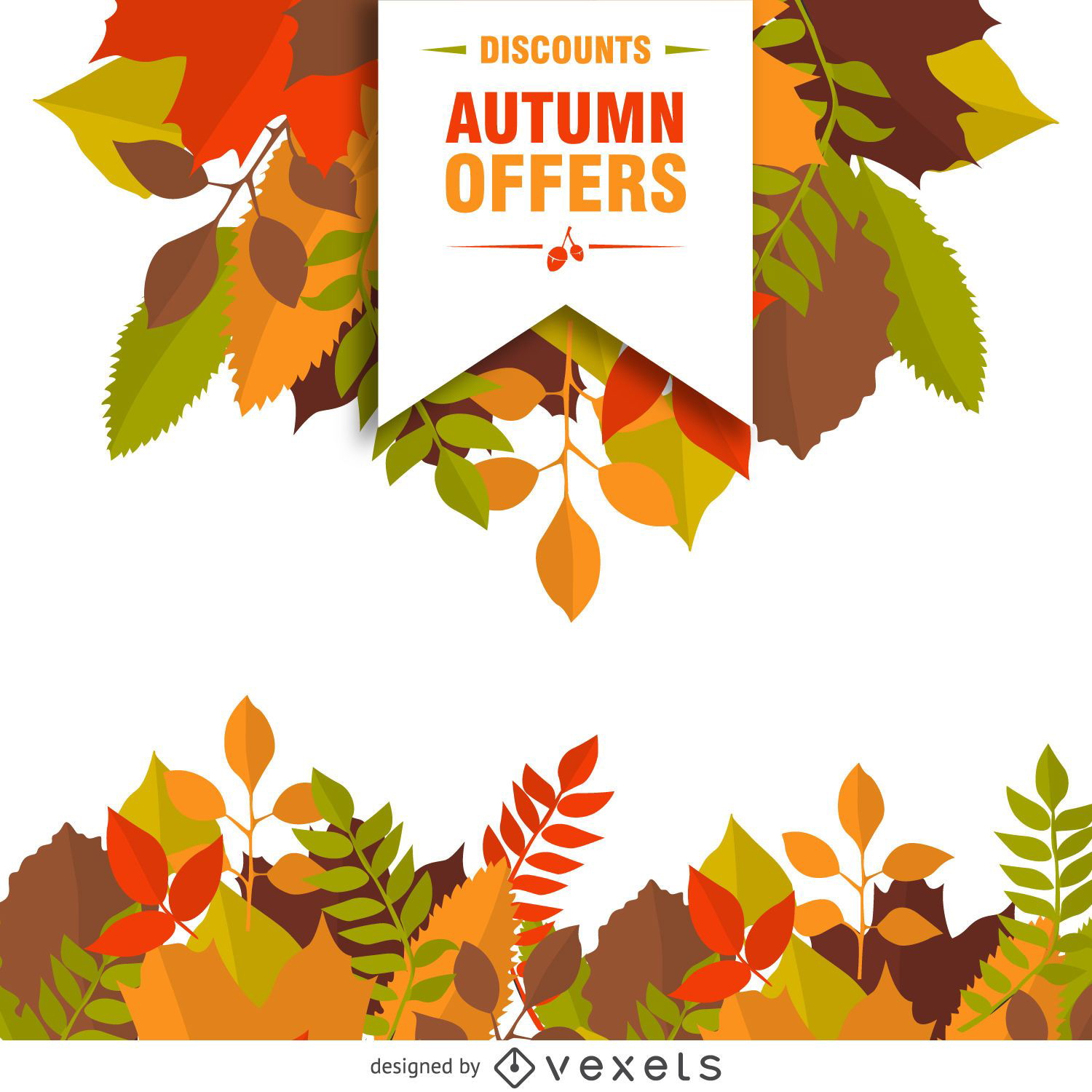 Autumn sale with leaves poster