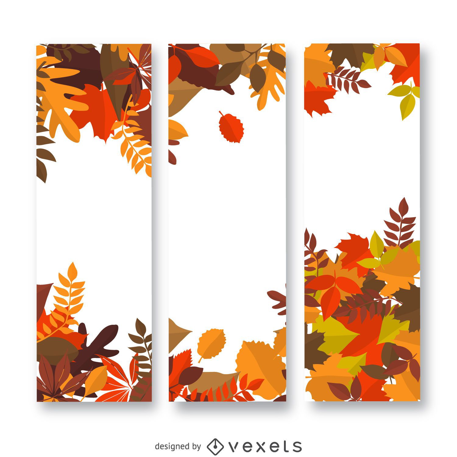 Banner vertical de folhas de outono