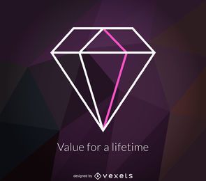 Polygonal diamond logo label Polygonal diamond logo label