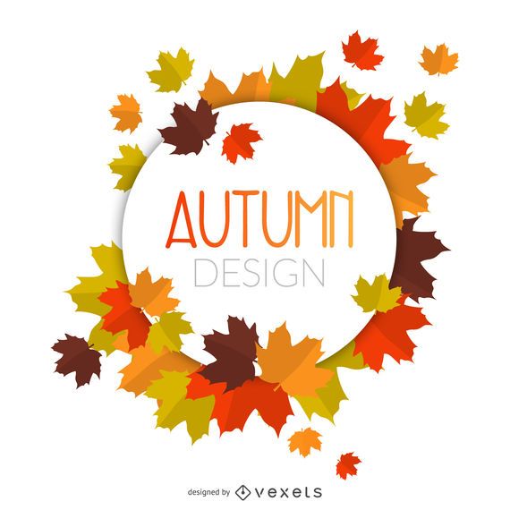 Autumn leaves circle frame Autumn leaves circle frame