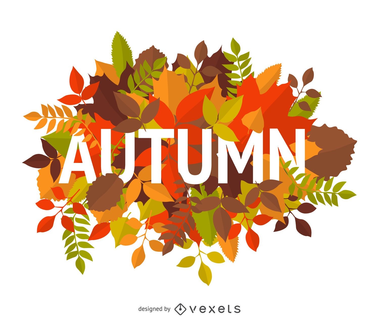 Autumn sign with leaves