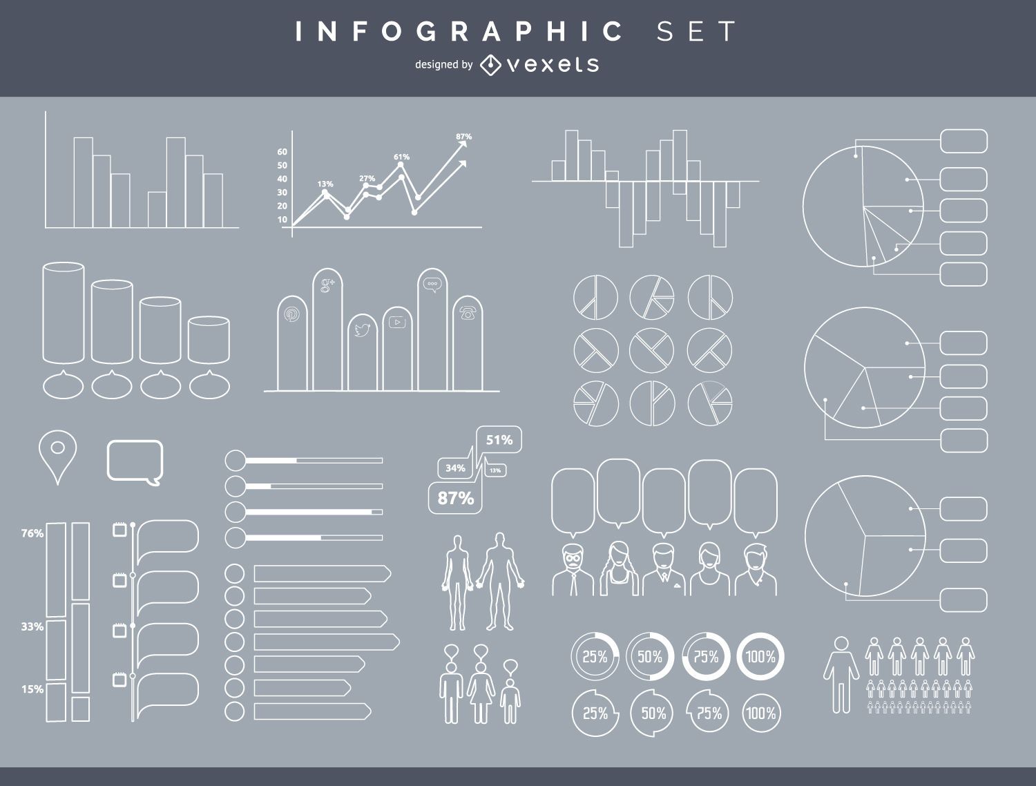 Conjunto de elementos infográfico