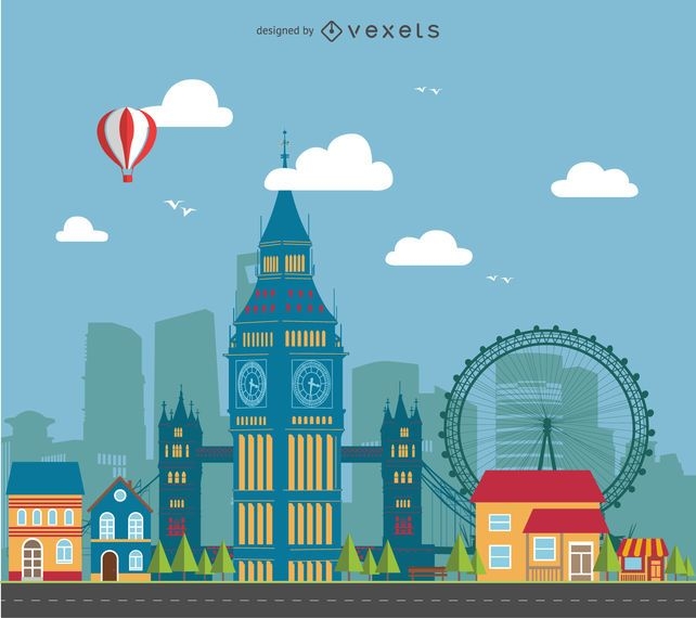 London City Landscape - Vector Download