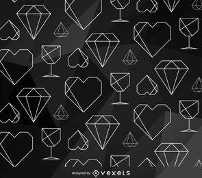 Minimalist polygonal element pattern