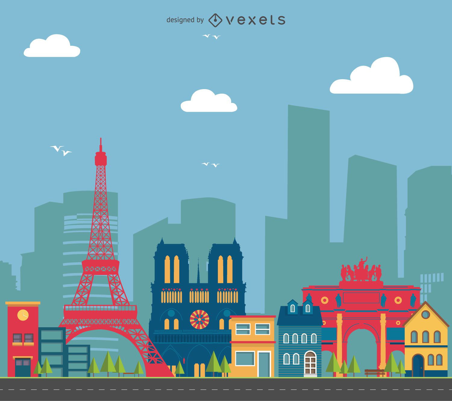 Ilustracion Del Paisaje Urbano De Paris Descargar Vector