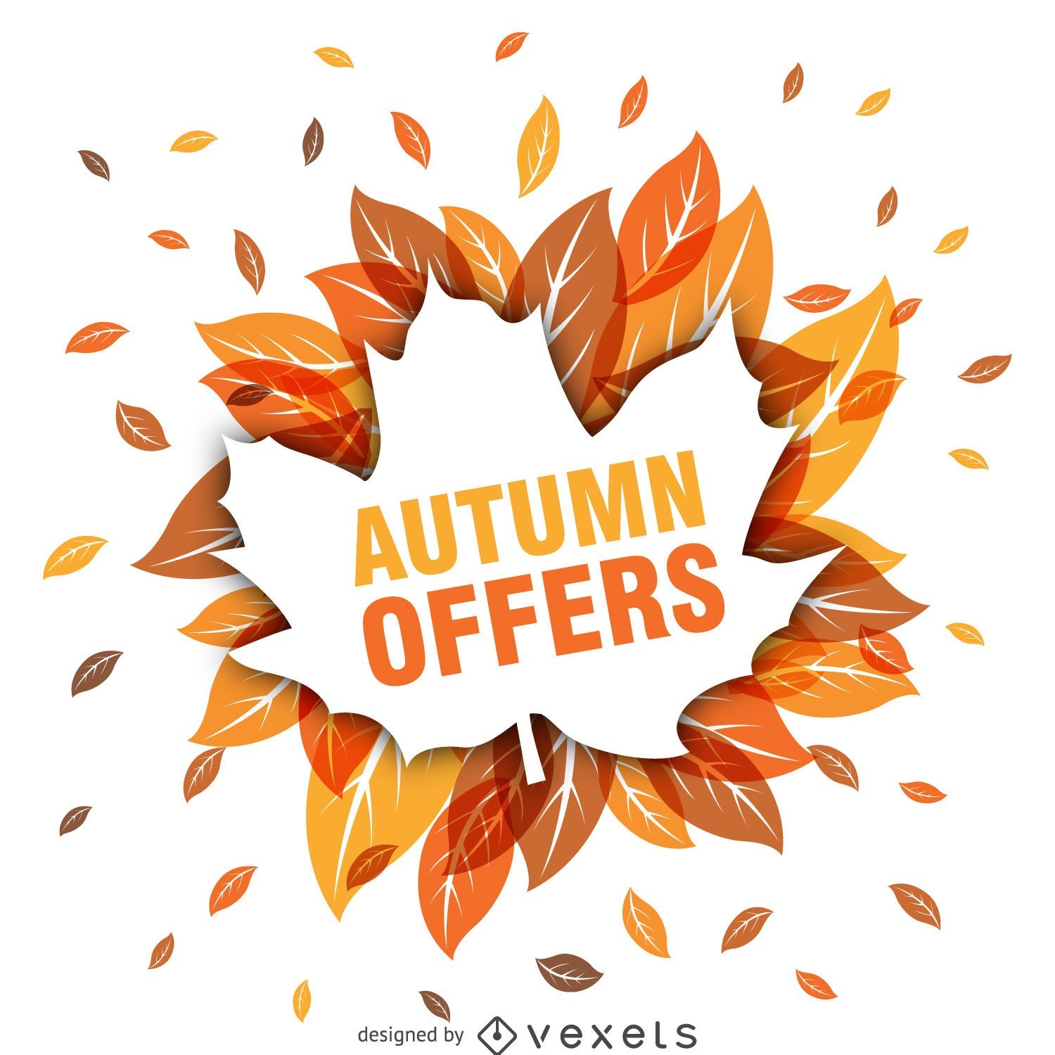 Autumn sale with leaves