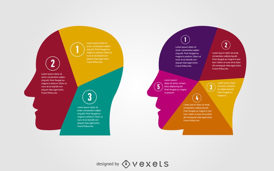 Illustrated heads infographic Illustrated heads infographic