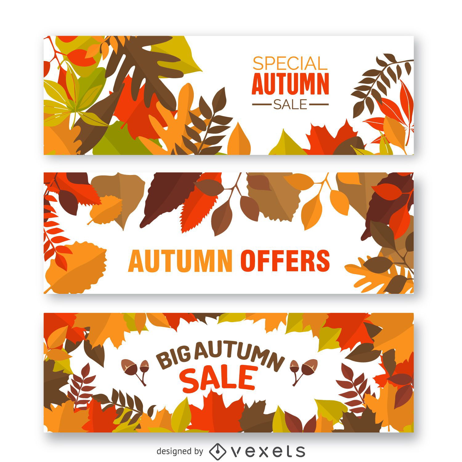 Autumn sale banner set