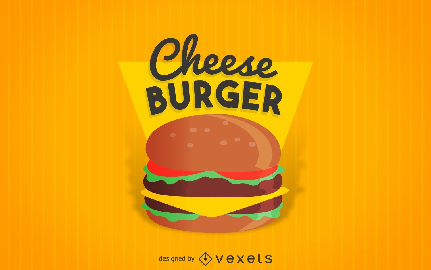Etiqueta de hamburguesa con queso