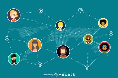 Social network illustration Social network illustration