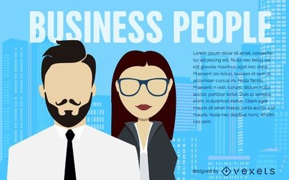 Business people illustration poster