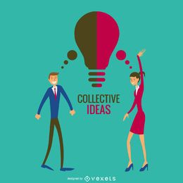 Ilustração de ideias de equipe