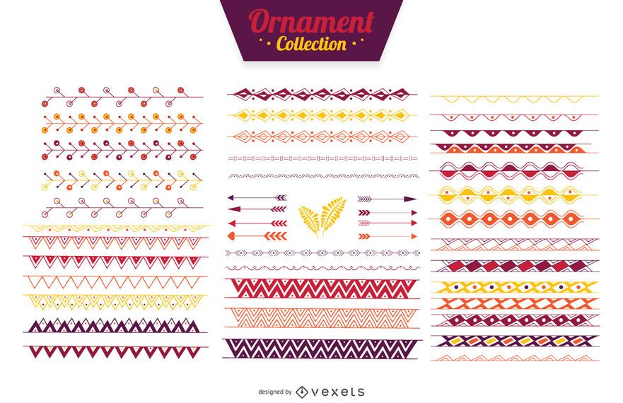 Ornamental dividers ribbons collection Ornamental dividers ribbons collection
