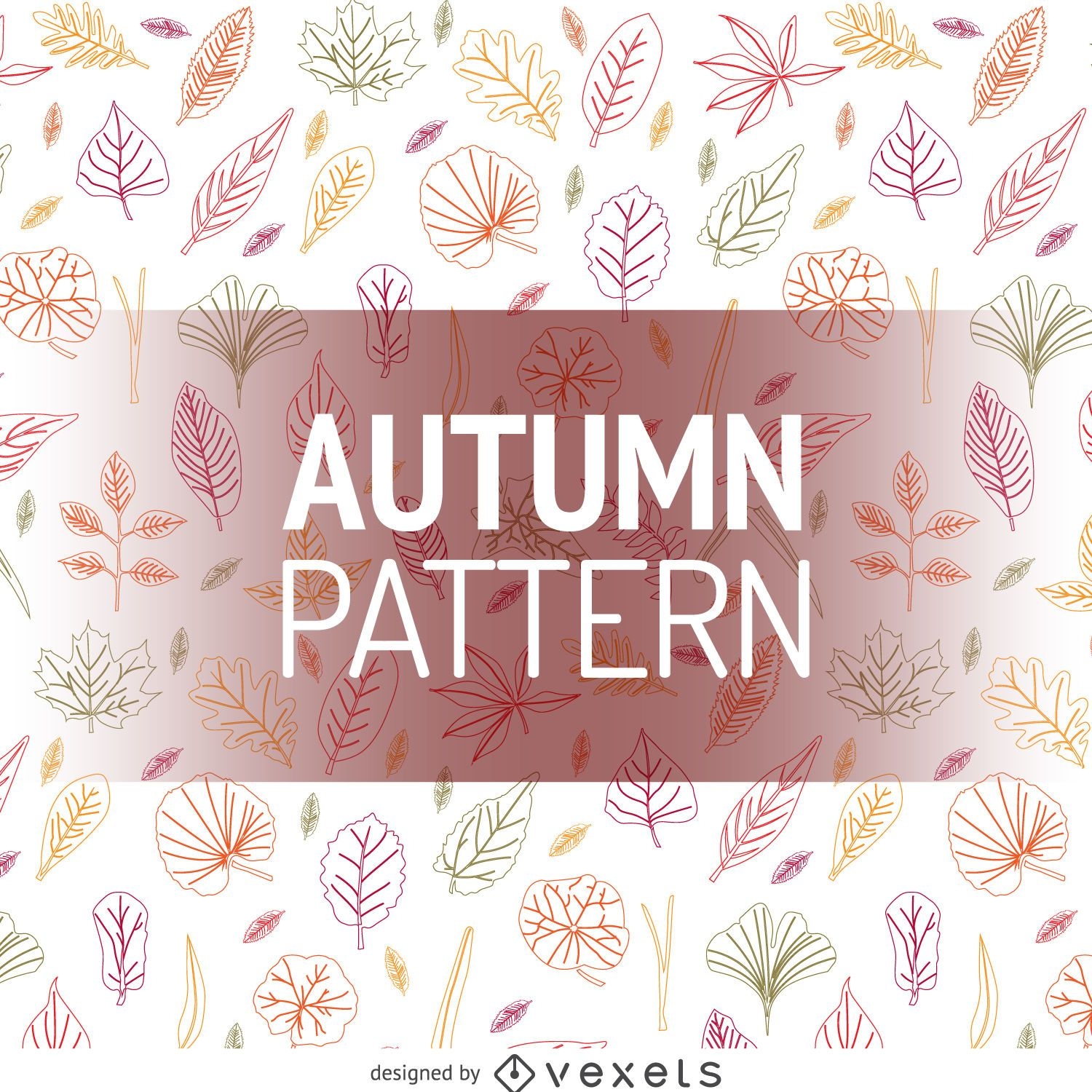Autumn leaves outline pattern