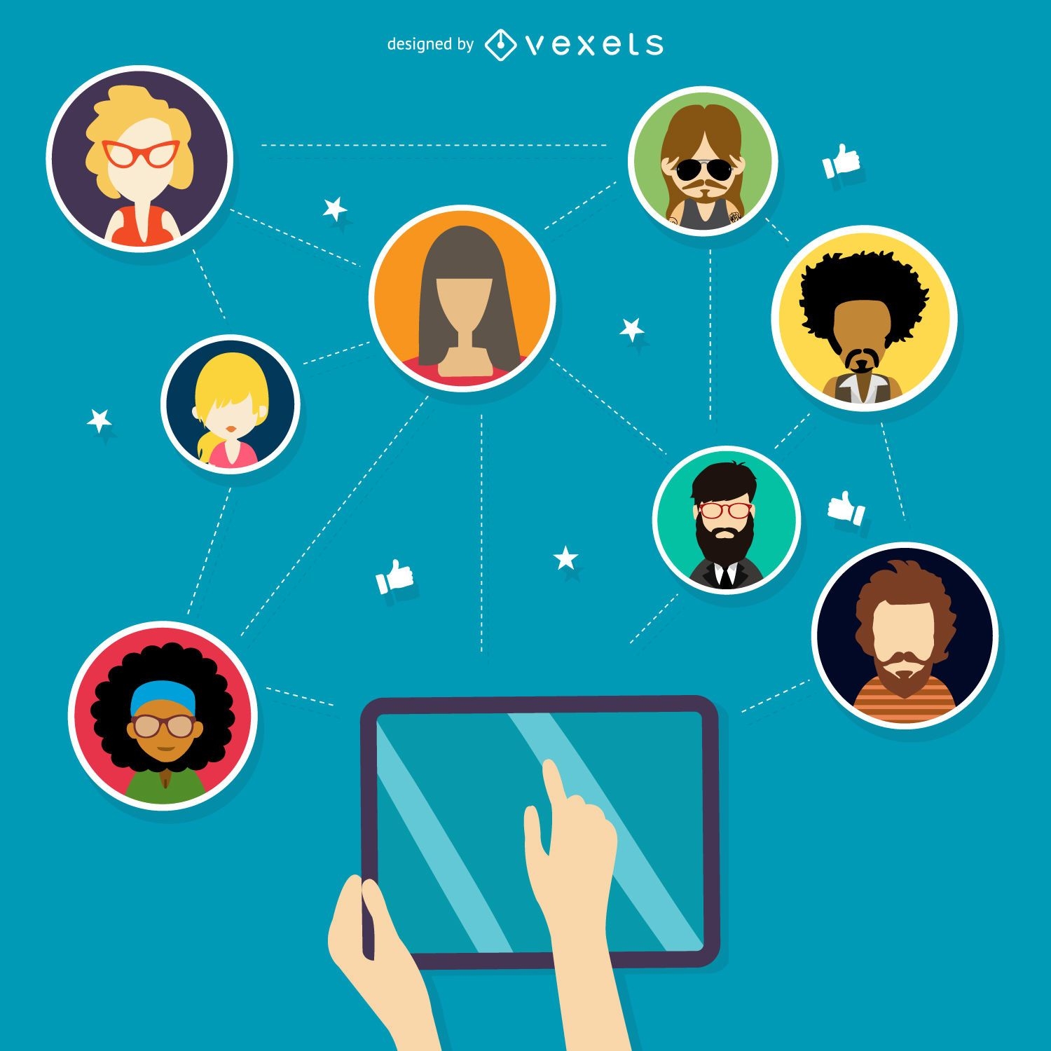 Technology social network illustration
