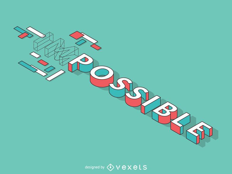 Flat impossible to possible illustration Flat impossible to possible illustration