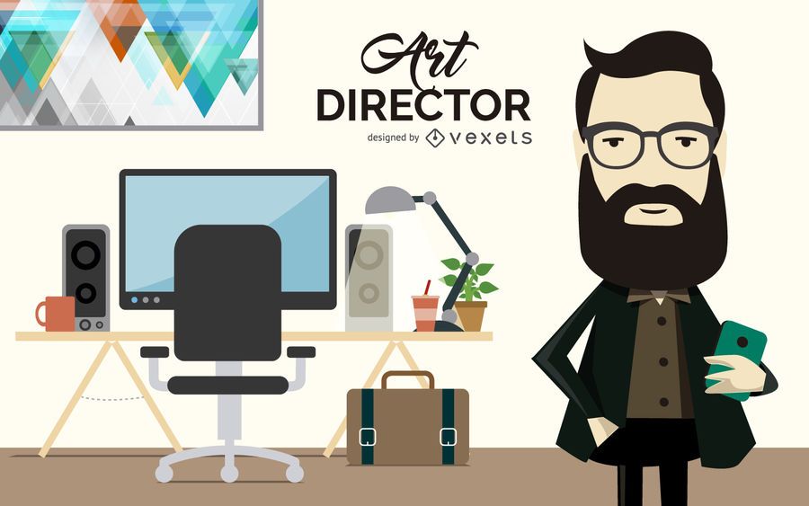 Flache Kunstdirektorillustration Flache Kunstdirektorillustration