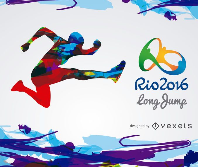 Banner de salto em distância Rio 2016 Banner de salto em distância Rio 2016