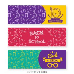 3 banners de volta às aulas