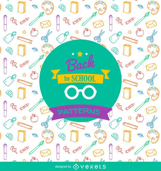 School supplies outline pattern School supplies outline pattern
