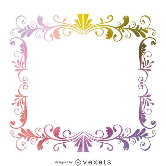 Square watercolor frame Square watercolor frame