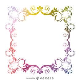 Moldura floral em aquarela