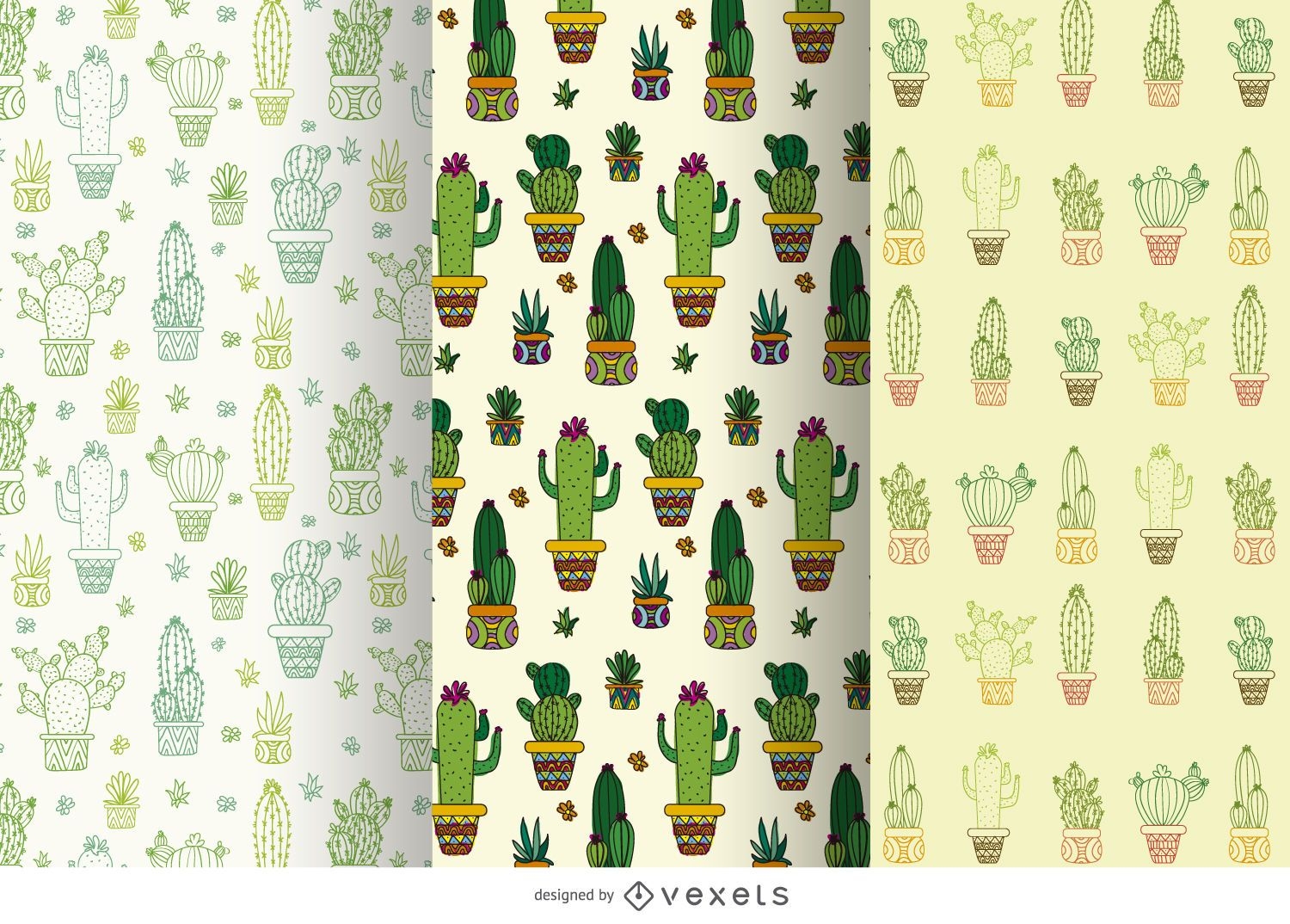 Conjunto de patrones de cactus