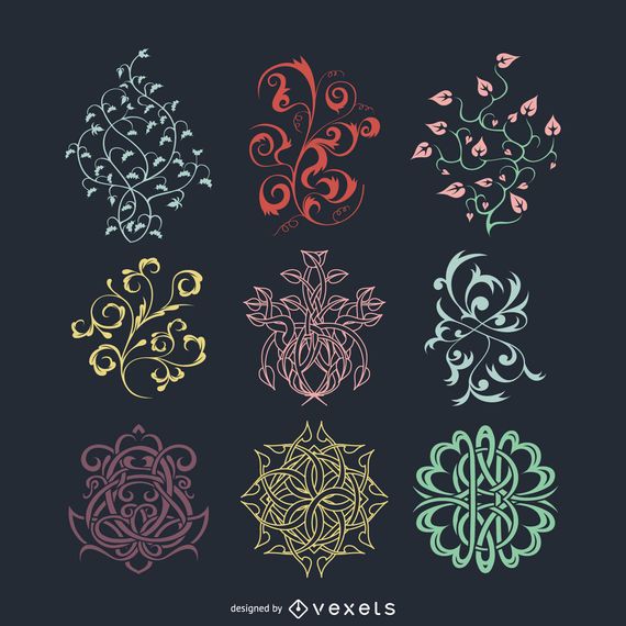 Floral, celtic and vintage ornaments Floral, celtic and vintage ornaments