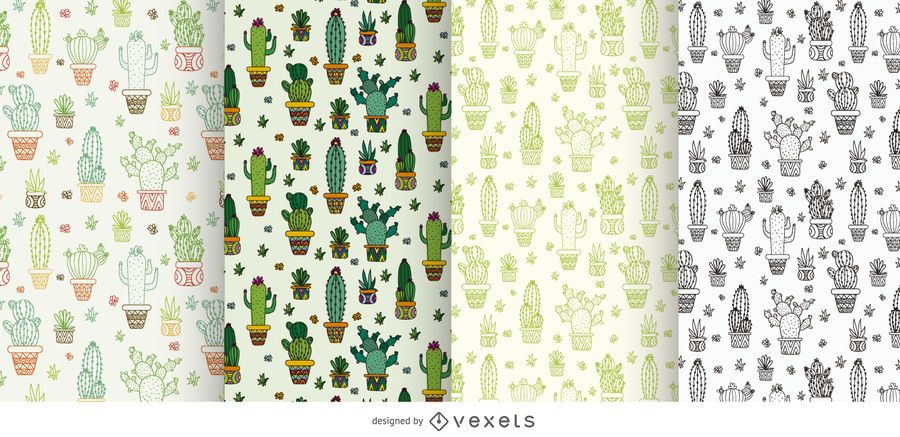 Collection of cactus patterns Collection of cactus patterns
