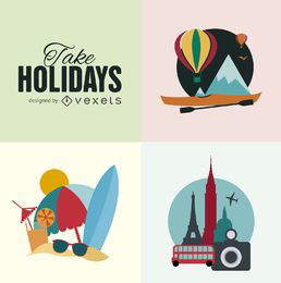 Ilustración de vacaciones planas