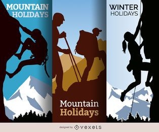 Ilustraciones de montaña invierno