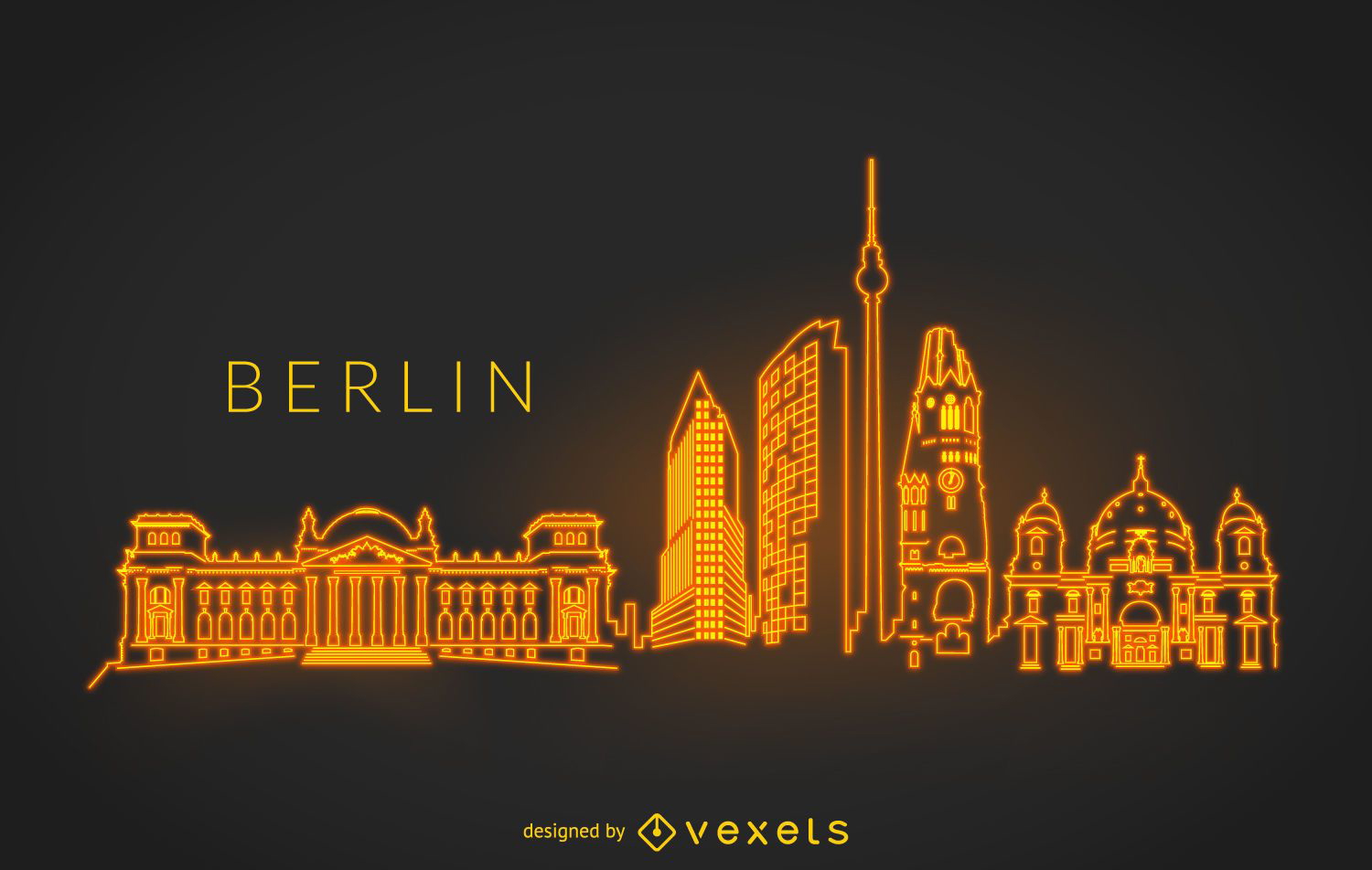 Berlin neon skyline