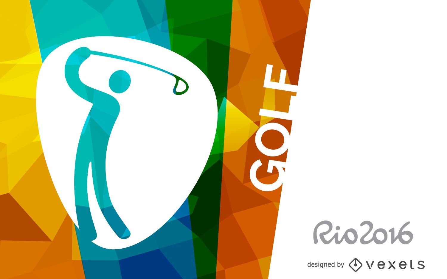 Banner de pictograma de golf Rio 2016