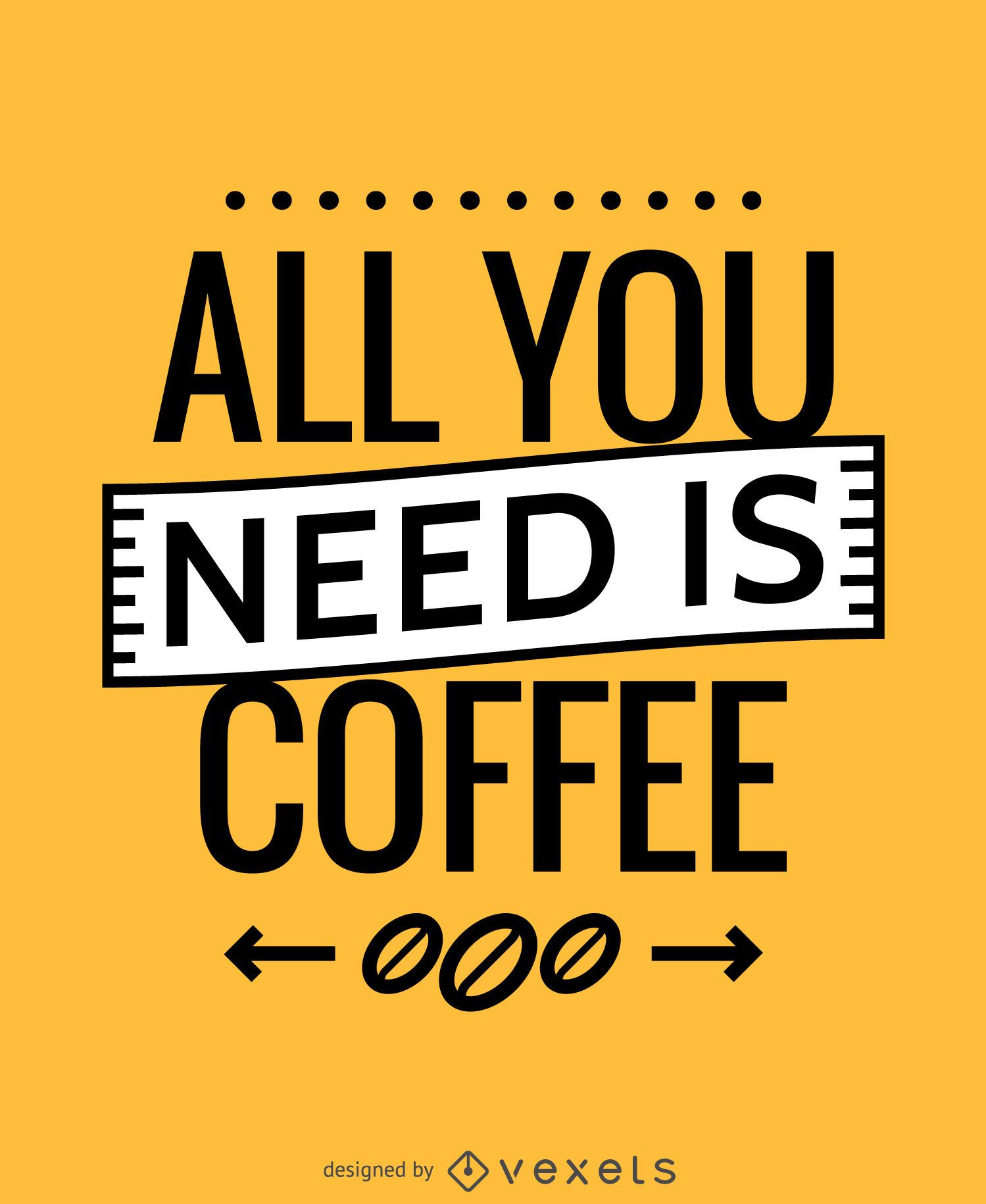 All You Need Is Coffee Poster Vector Download