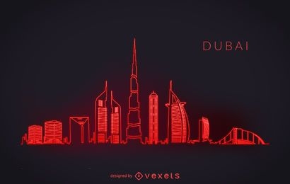 Neon Dubai skyline