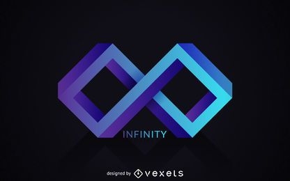 Polygonal infinity logo template
