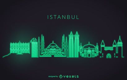 Horizonte de Estambul de neón