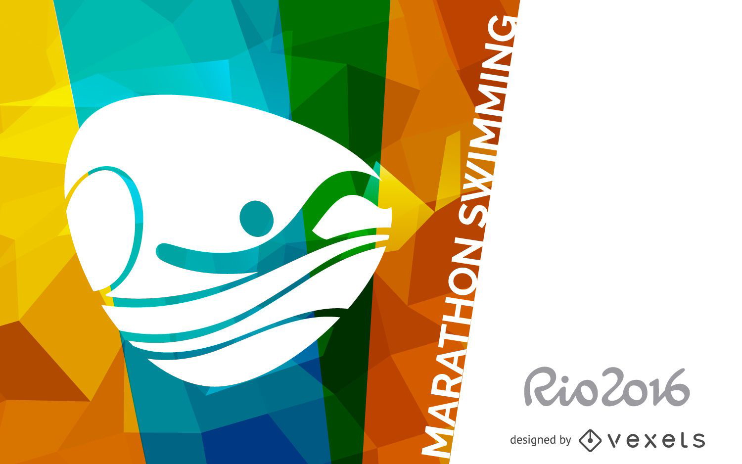 Banner de natación de maratón de río 2016