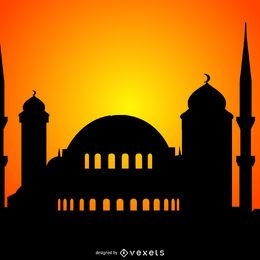 Ilustración de silueta de mezquita