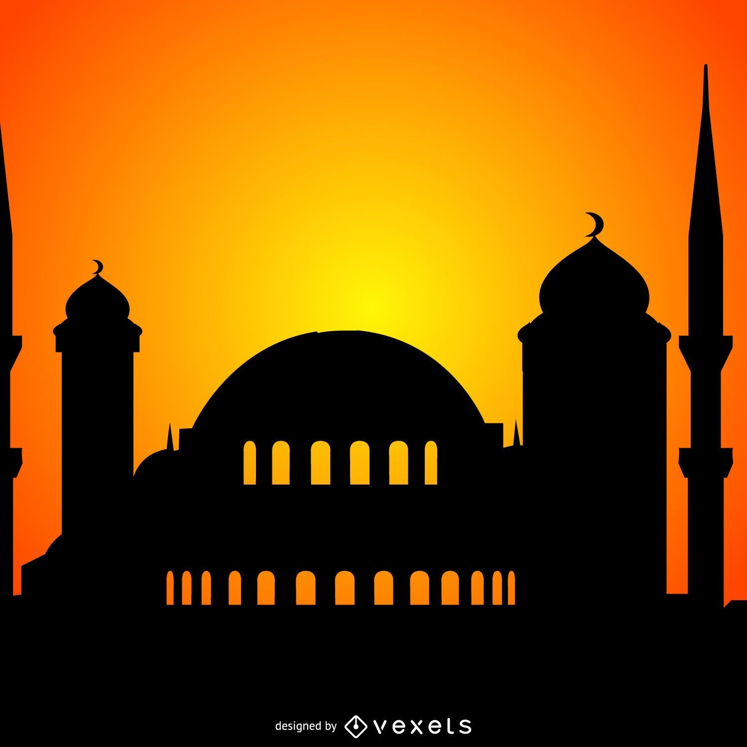Mosque silhouette illustration
